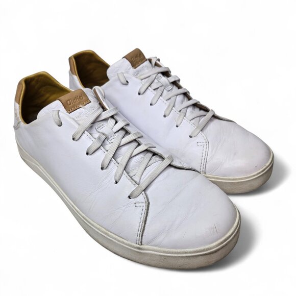 Olukai Lae' Ahi Li 'Ili Sneakers Men's Leather Boat Beach Collapsible Back 11.5 - Picture 1 of 11